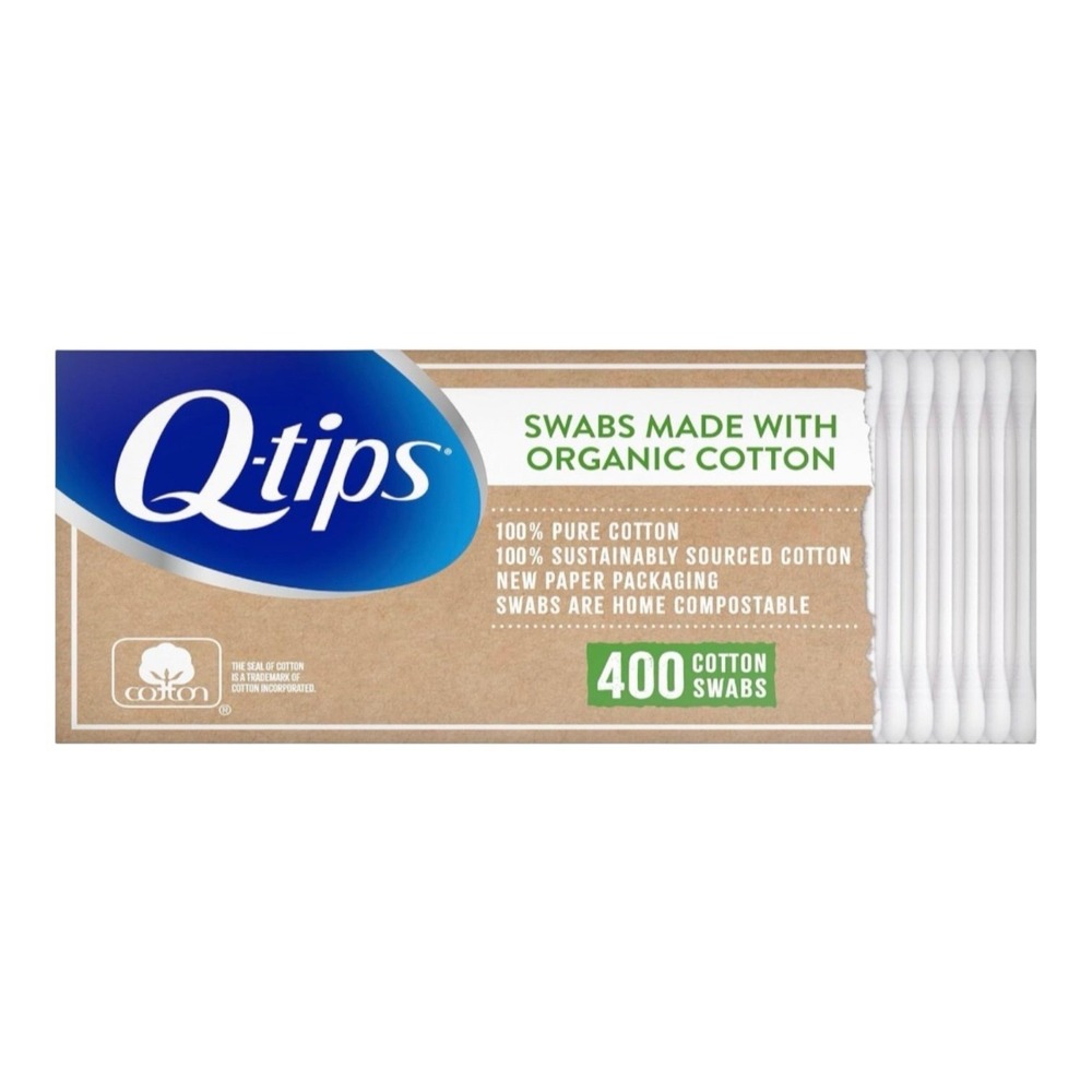 Q-tips - Organic Cotton Swabs (400 Count) - Paper Packaging‎ Cotton